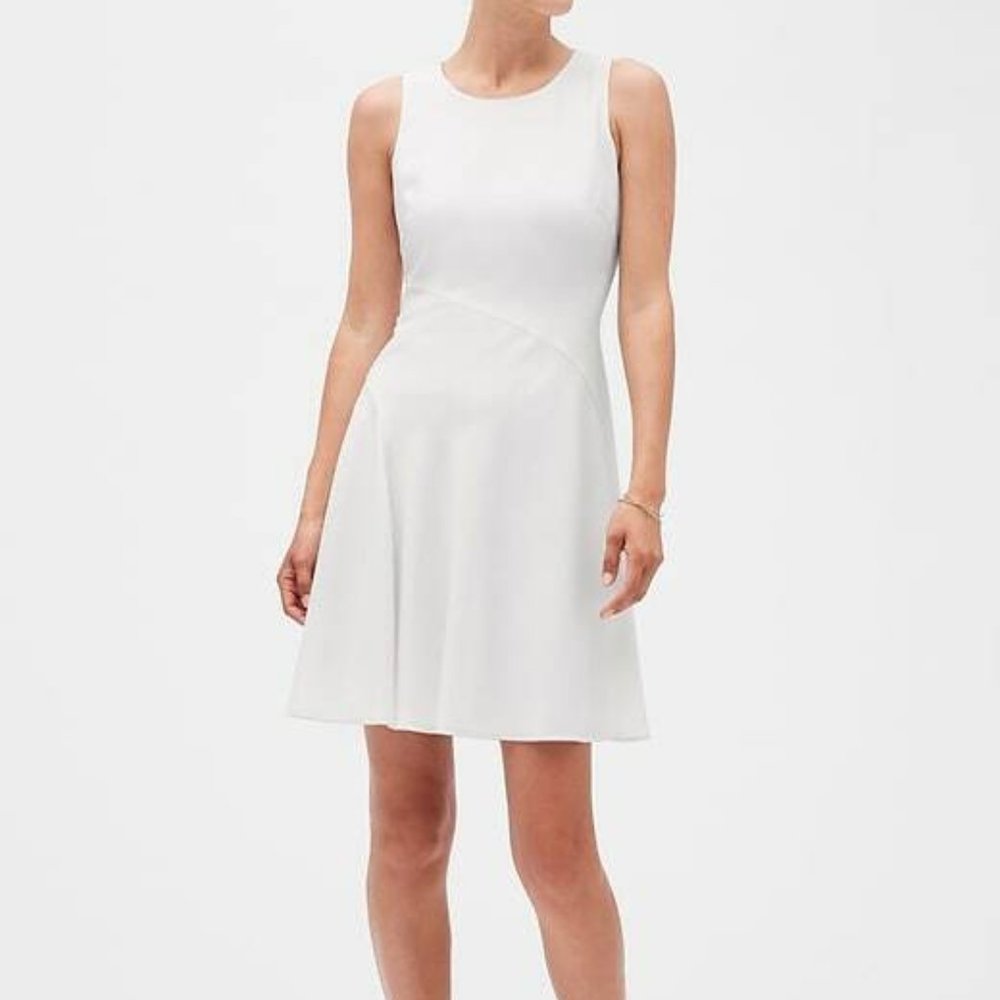 Banana Republic Fit & Flare A Line Dress NEW White All Seasons/Occasions Size 4